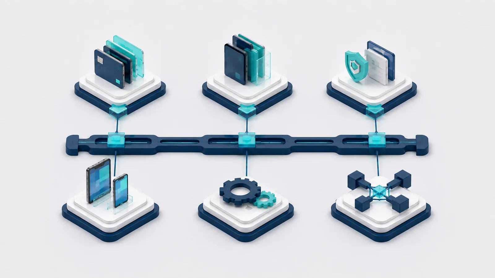 Independent banking modules connected to a shared modular foundation